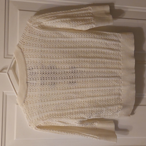 Cider women's bow tie front black ribbon cream short sleeved, crop cardi… - Picture 6 of 6